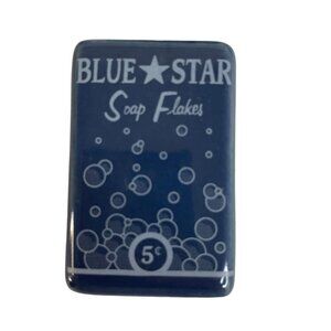 7 Blue Star Soap Flakes Ceramic Drawer Knobs Retro Chic Bubbly Unique